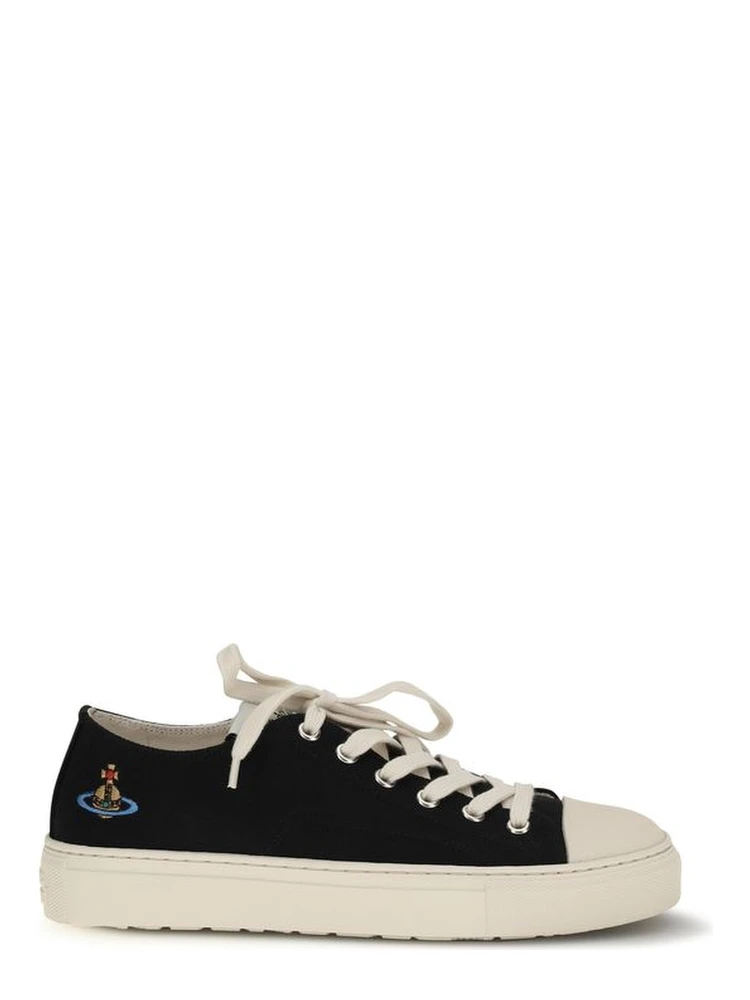 Black Fabric Low Top Sneakers