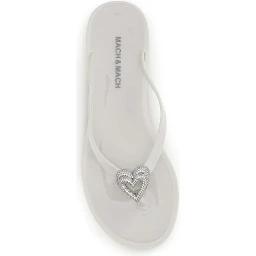 White Rubber Flat Sandals