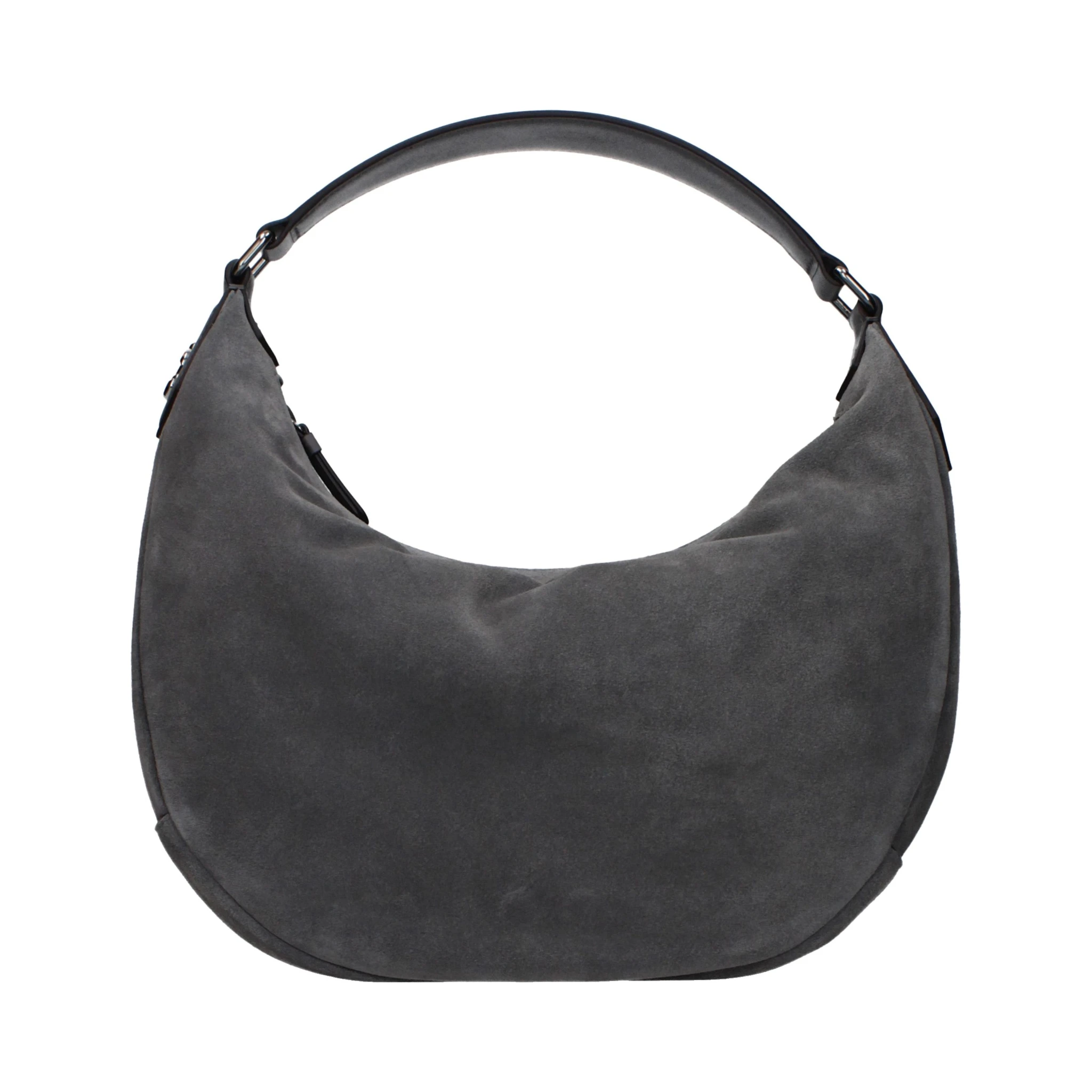 Gray Leather Shoulder Bag