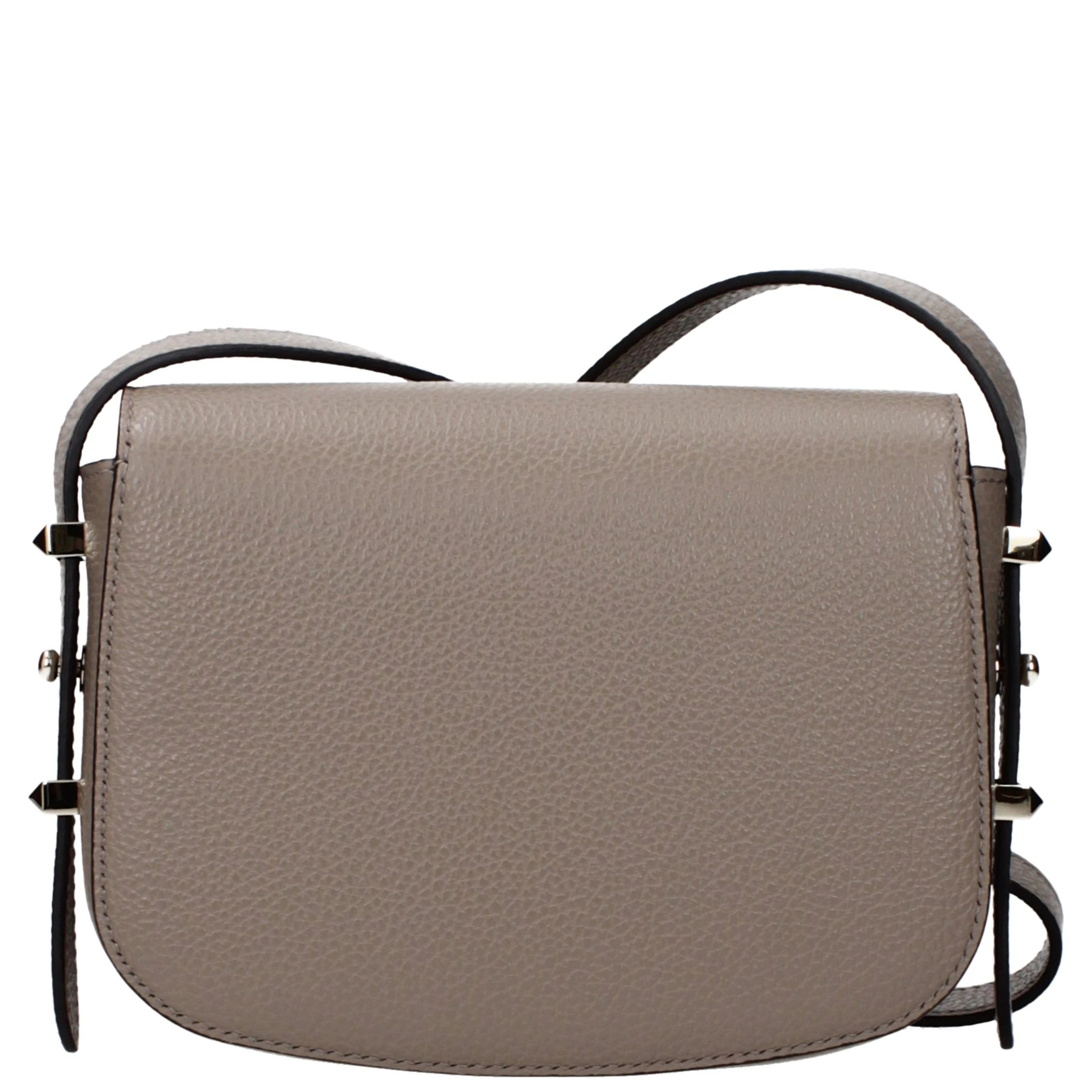 Gray Leather Crossbody Bag