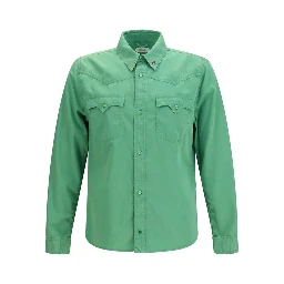 Bicolor Cotton Shortsleeve Shirt