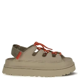 Beige Polyurethane Platform Sandals