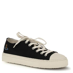 Black Fabric Low Top Sneakers