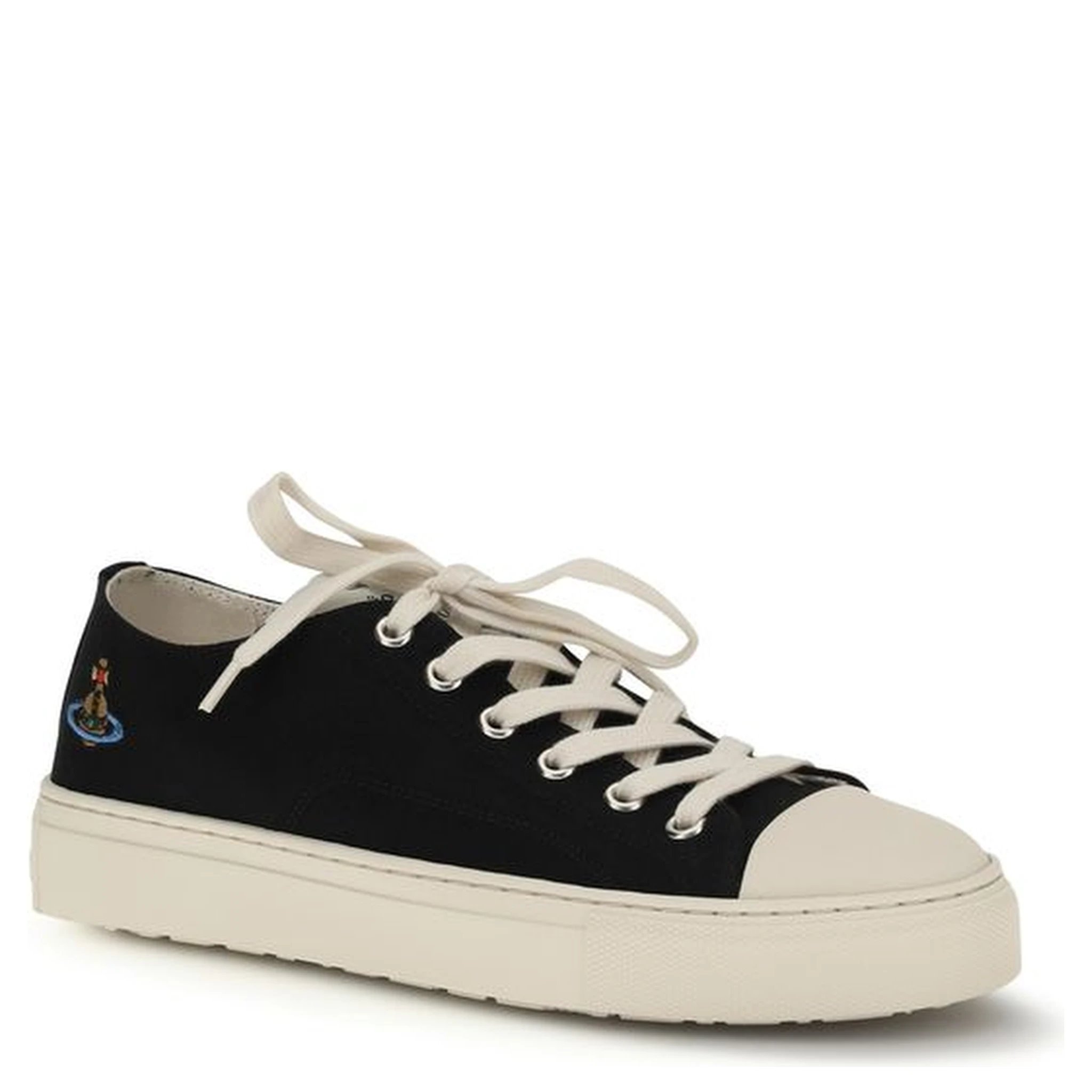 Black Fabric Low Top Sneakers