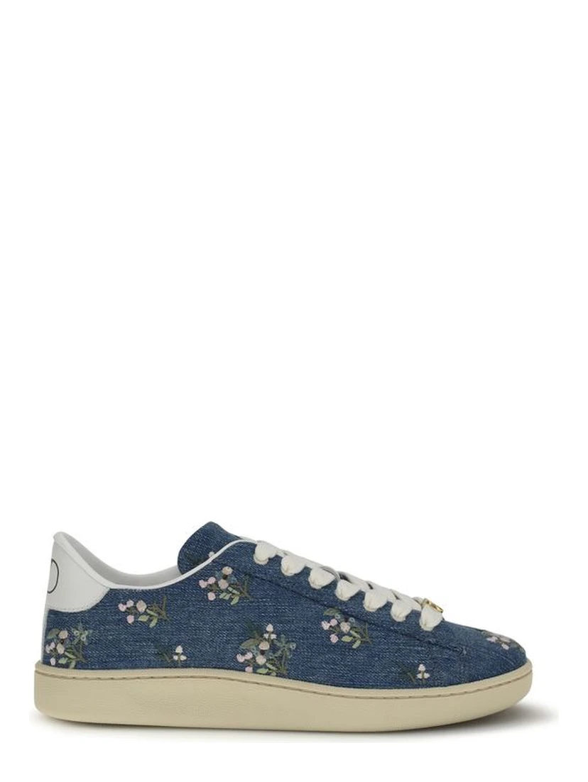 Blue Calf Leather Bos Taurus Low Top Sneakers