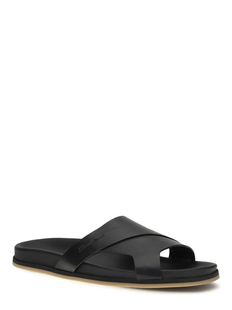 Black Calf Leather Bos Taurus Flat Sandals alternative