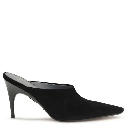 Black Suede Leather High Heel Pumps