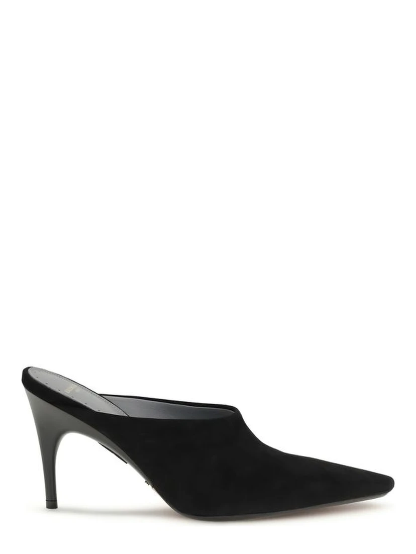 Black Suede Leather High Heel Pumps