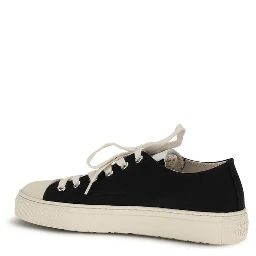 Black Fabric Low Top Sneakers