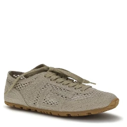 Beige Cotton Athletic Sneakers