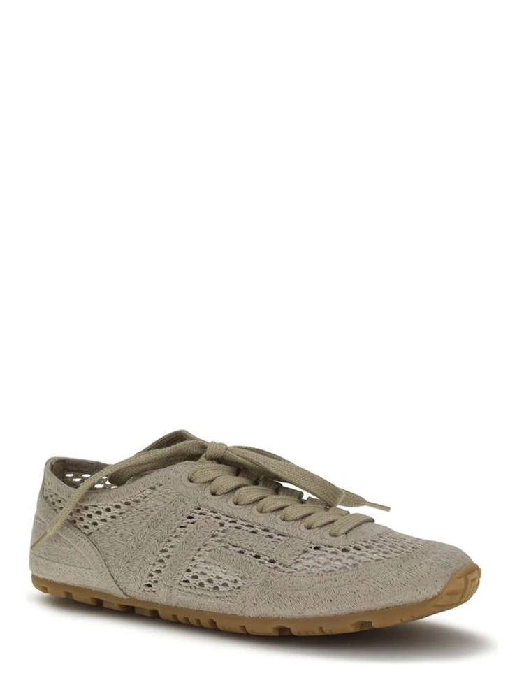 Beige Cotton Athletic Sneakers alternative