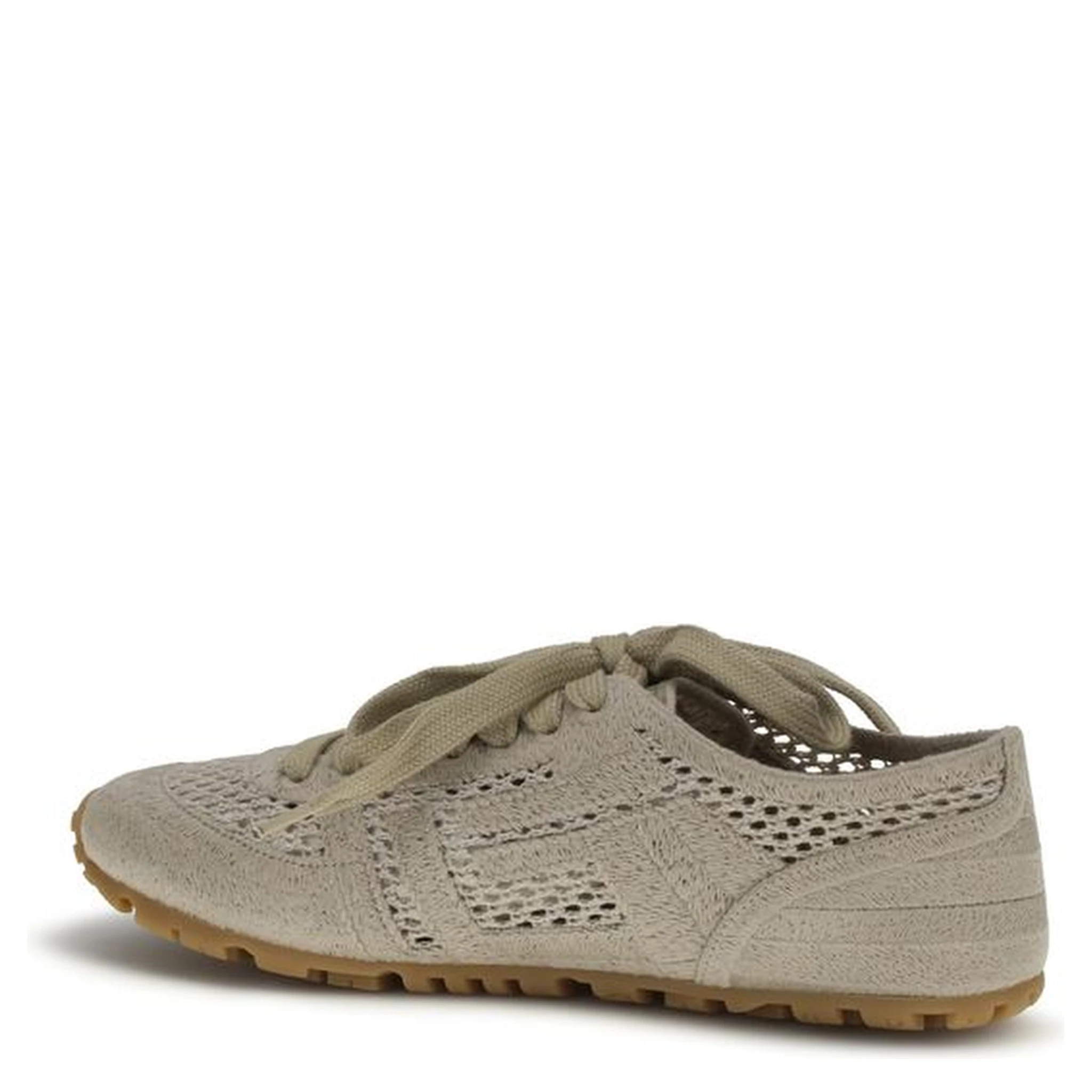 Beige Cotton Athletic Sneakers