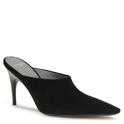 Black Suede Leather High Heel Pumps