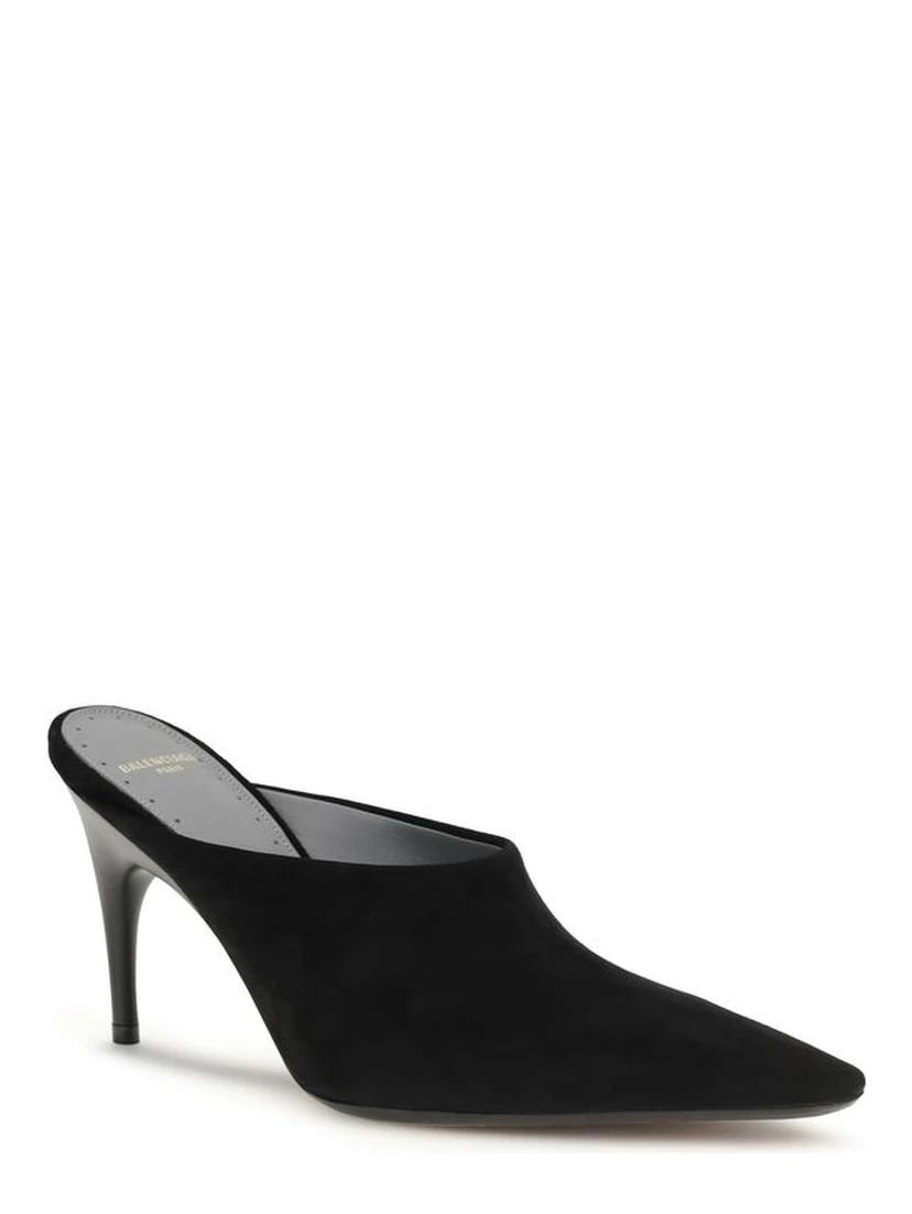 Black Suede Leather High Heel Pumps