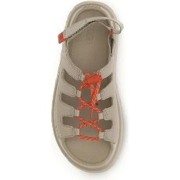 Beige Polyurethane Platform Sandals