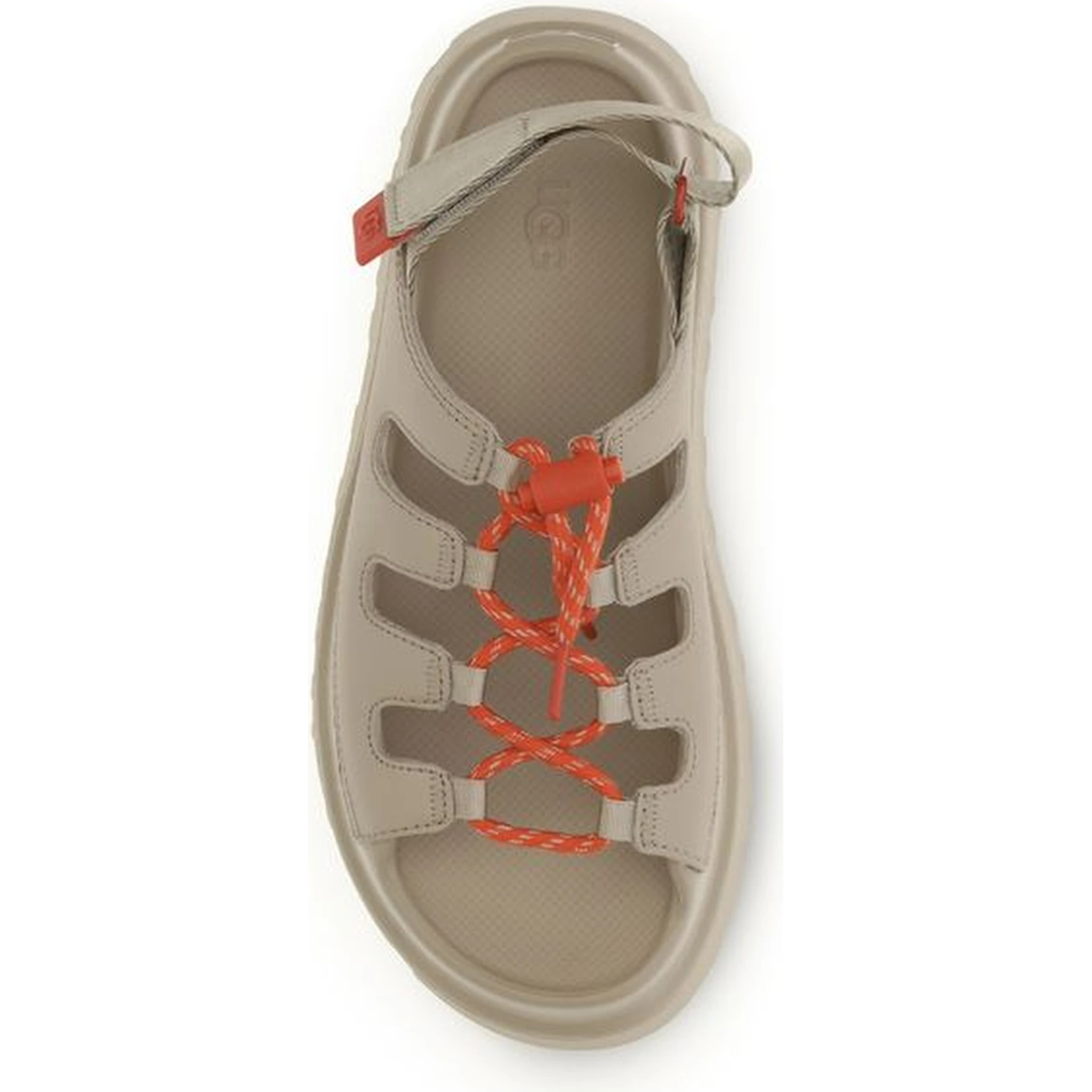 Beige Polyurethane Platform Sandals