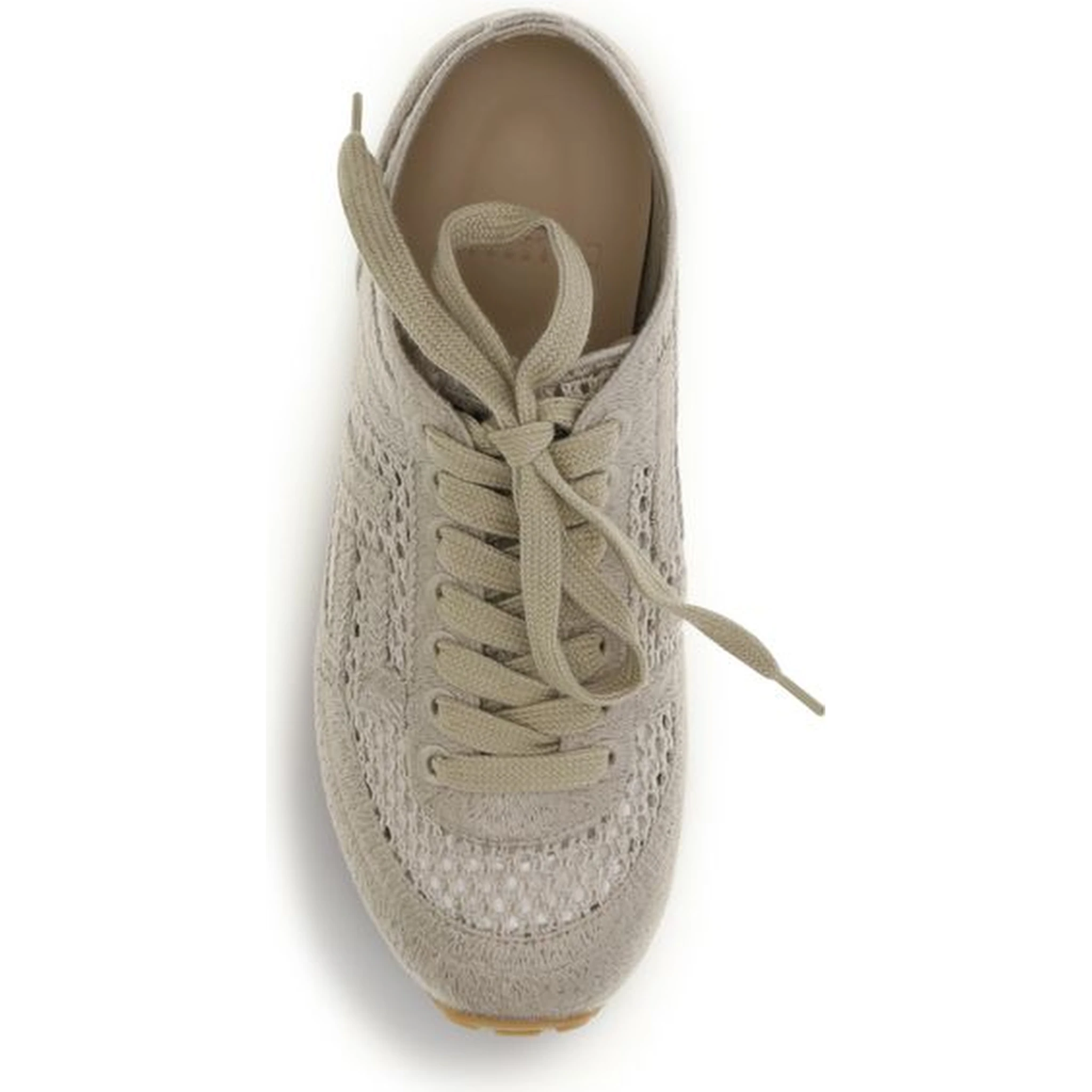 Beige Cotton Athletic Sneakers