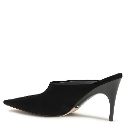 Black Suede Leather High Heel Pumps