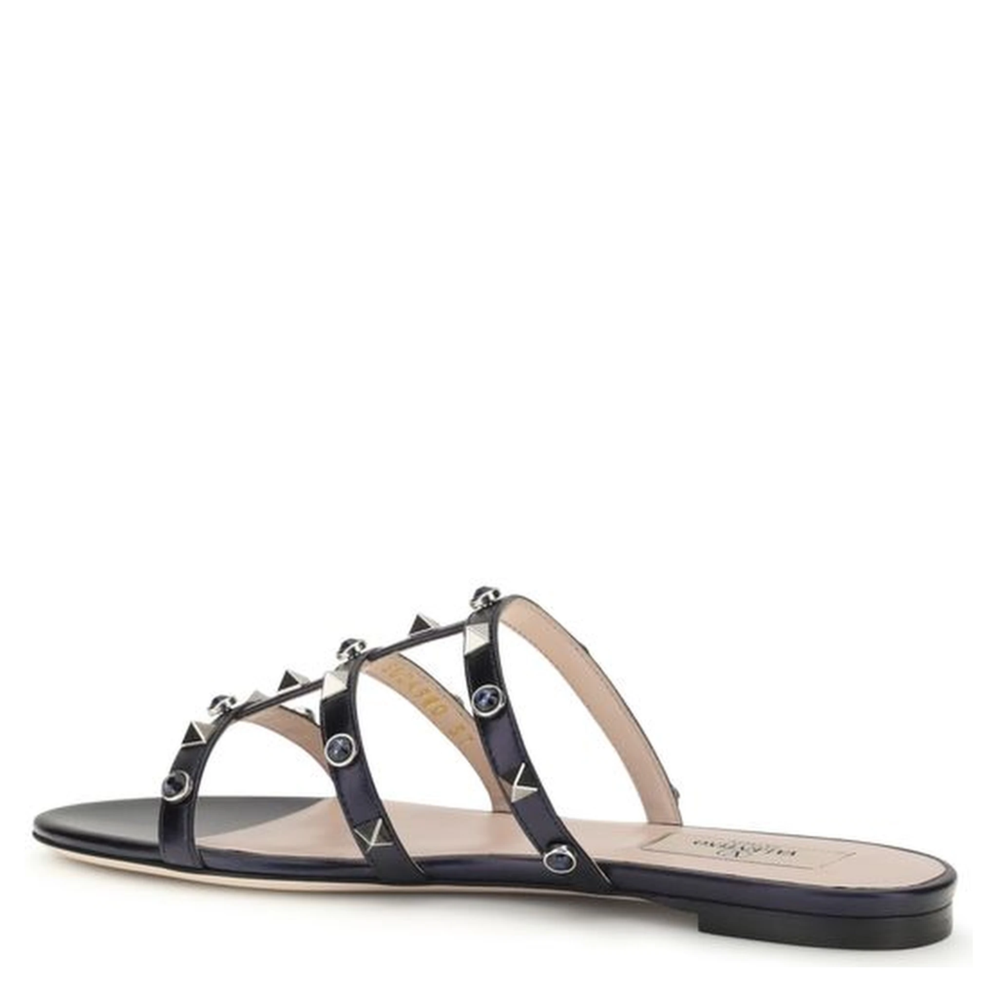 Blue Goatskin Flat Sandals
