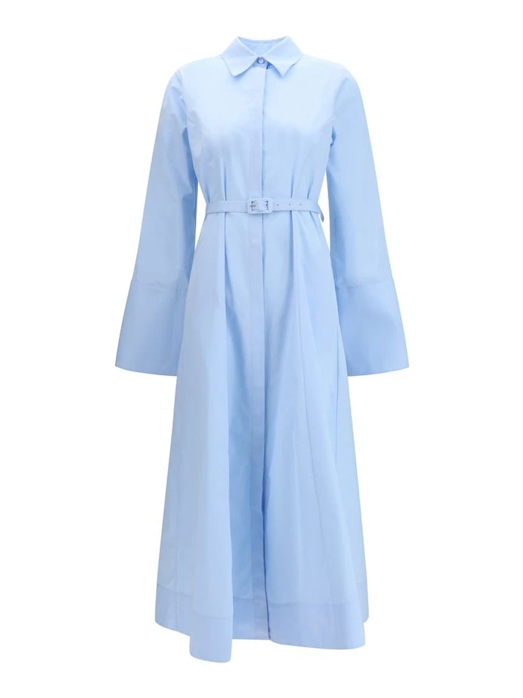 Blue Cotton Casual Dress