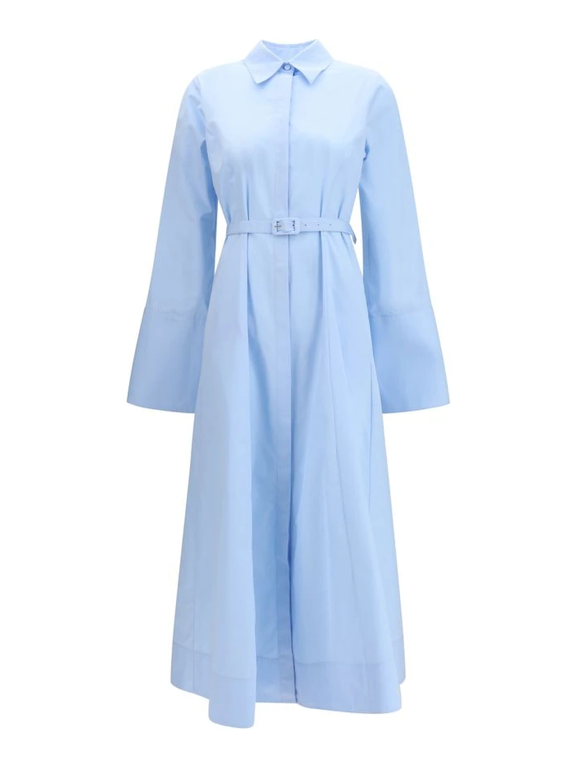 Blue Cotton Casual Dress