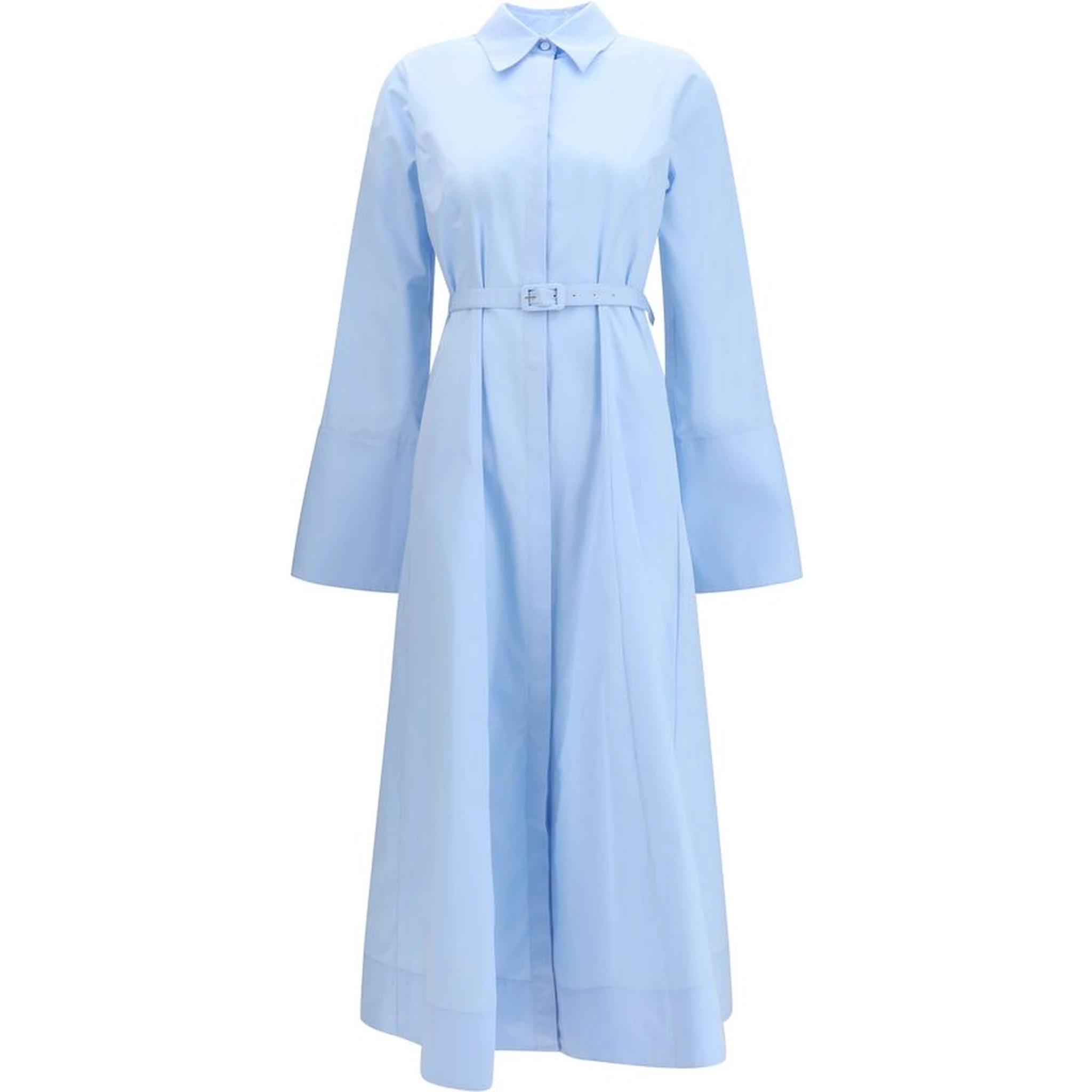 Blue Cotton Casual Dress