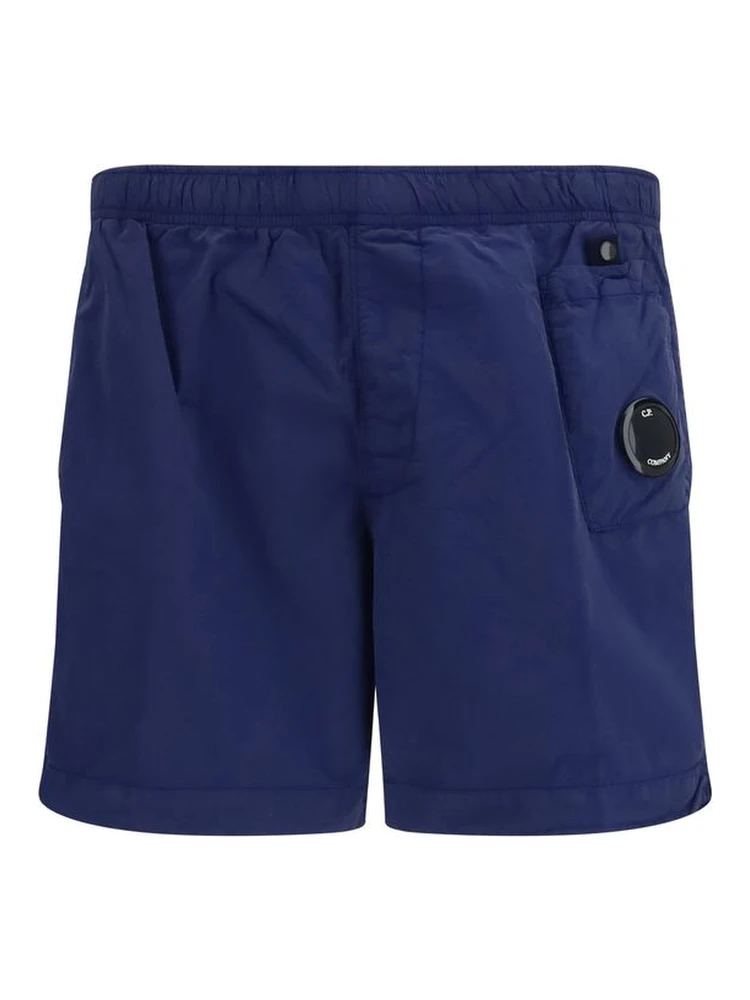 Blue Nylon Short And Mini Shorts
