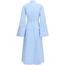 Blue Cotton Casual Dress