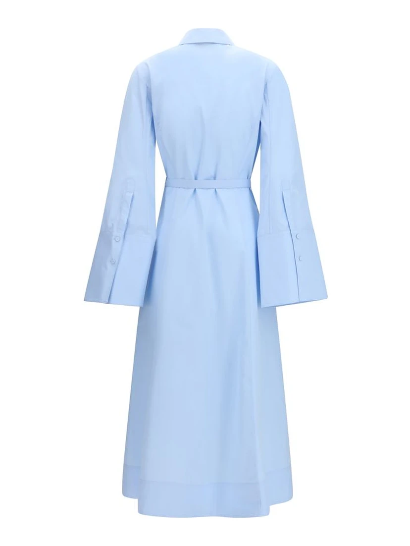 Blue Cotton Casual Dress
