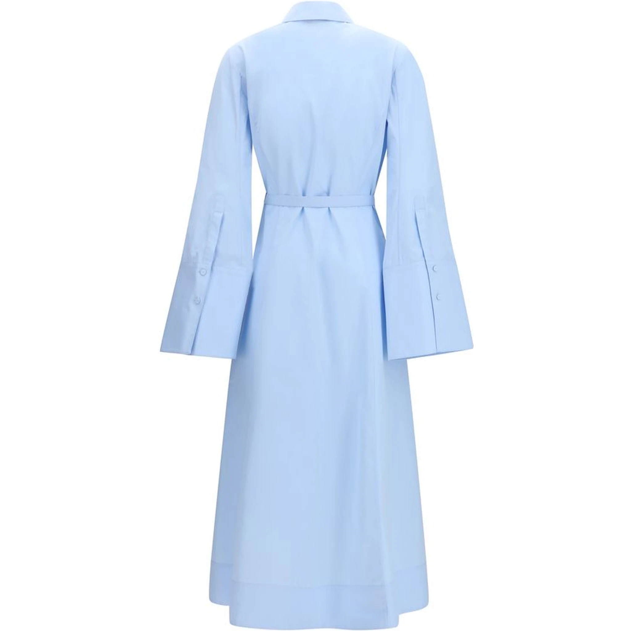 Blue Cotton Casual Dress