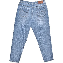 Blue Cotton Straight-Leg Jeans
