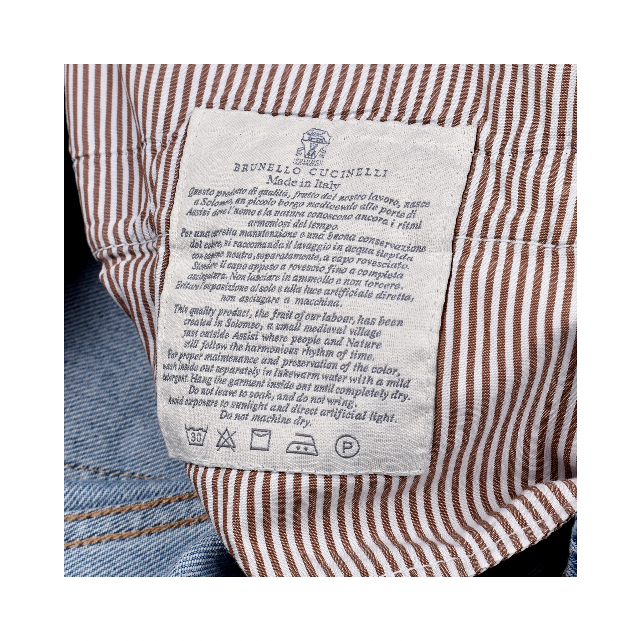 Blue Cotton Straight-Leg Jeans
