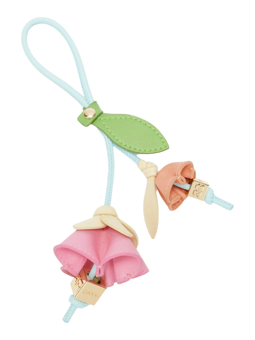 FLOWER RECYCLED LEATHER BAG CHARM