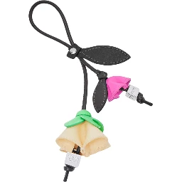 FLOWER RECYCLED LEATHER BAG CHARM