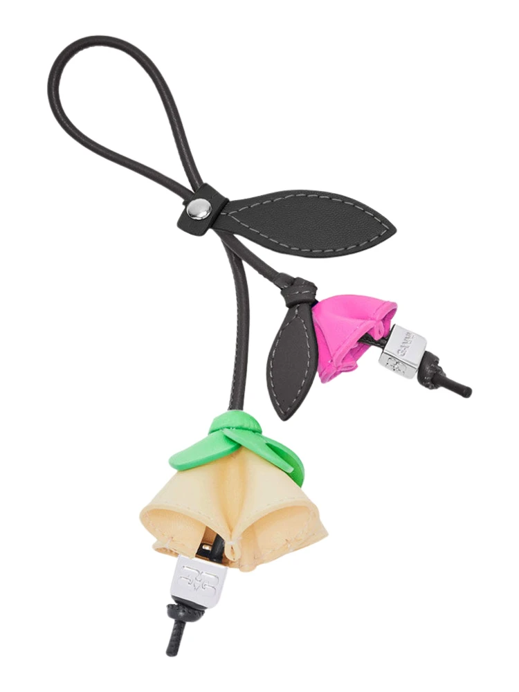 FLOWER RECYCLED LEATHER BAG CHARM