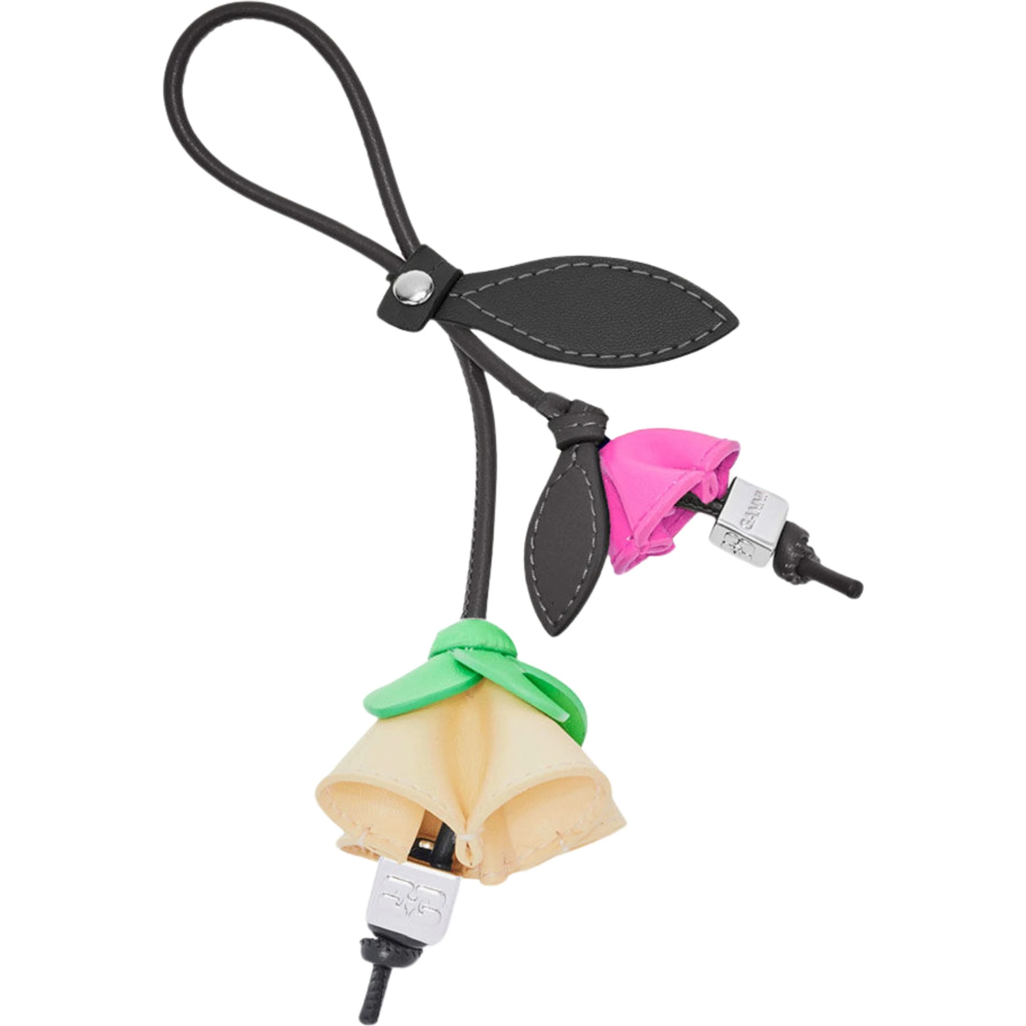 FLOWER RECYCLED LEATHER BAG CHARM