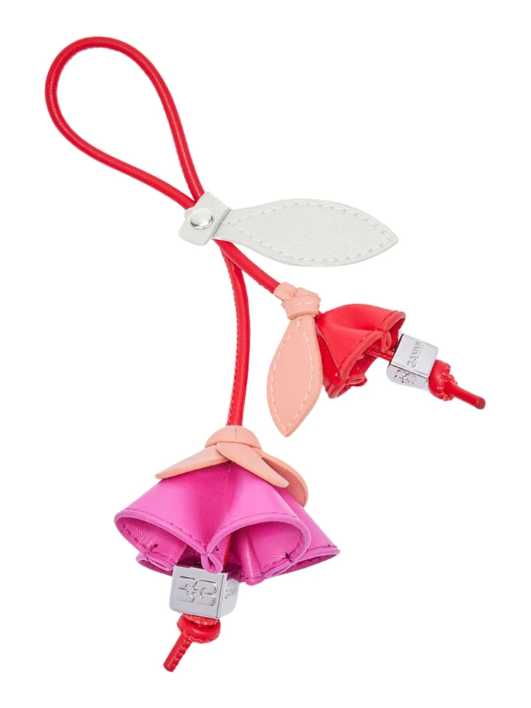 FLOWER RECYCLED LEATHER BAG CHARM