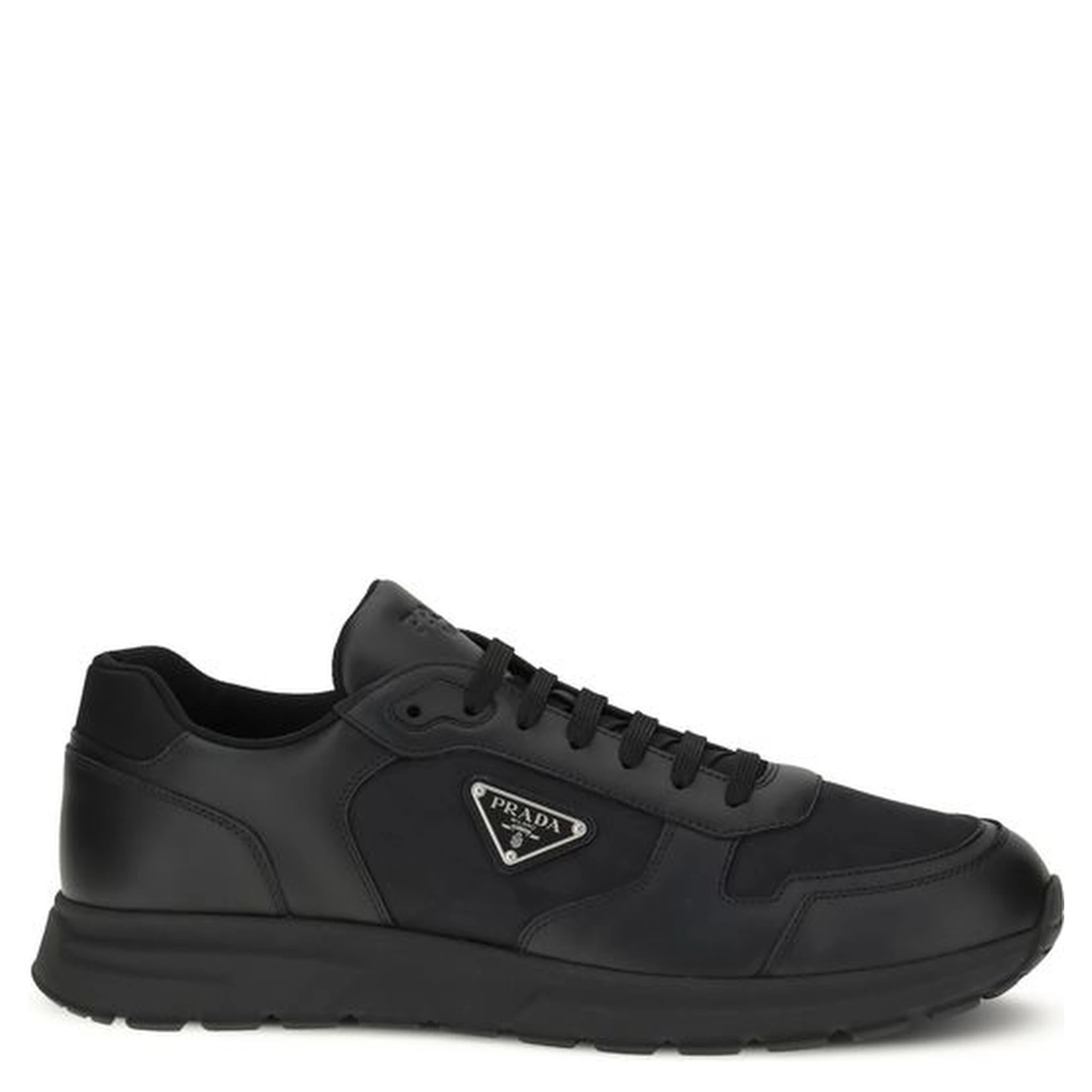 Black Recycled Polyamide Athletic Sneakers