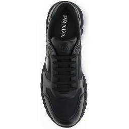 Black Recycled Polyamide Athletic Sneakers