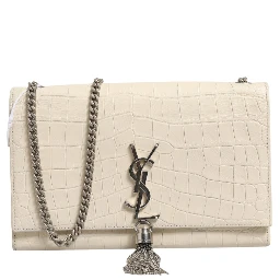 Kate Tassel Small Croc-Embossed Leather