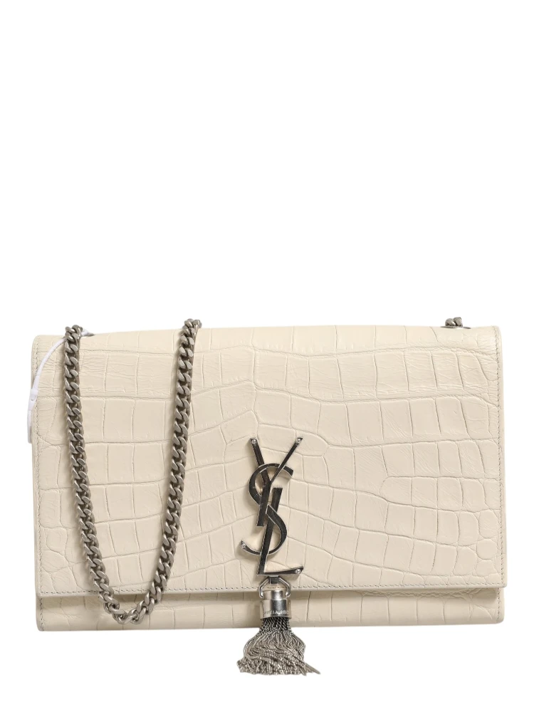 Kate Tassel Small Croc-Embossed Leather