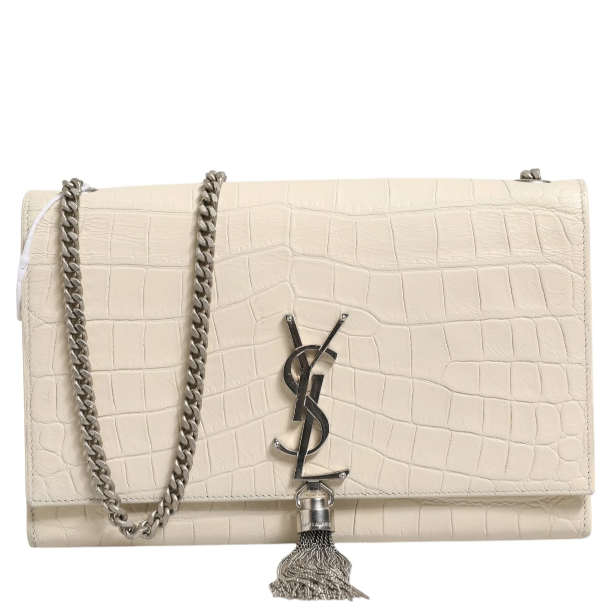 Kate Tassel Small Croc-Embossed Leather