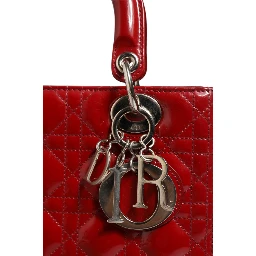 Cherry Red Patent Leather Cannage Quilting Small Lady Dior Bag