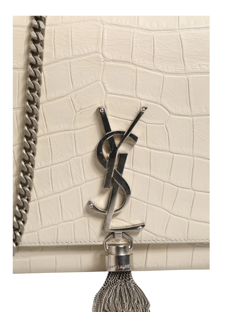 Kate Tassel Small Croc-Embossed Leather alternative