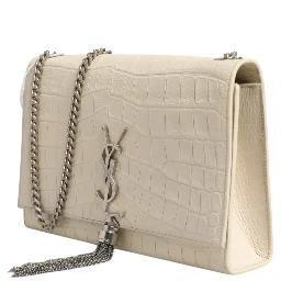 Kate Tassel Small Croc-Embossed Leather