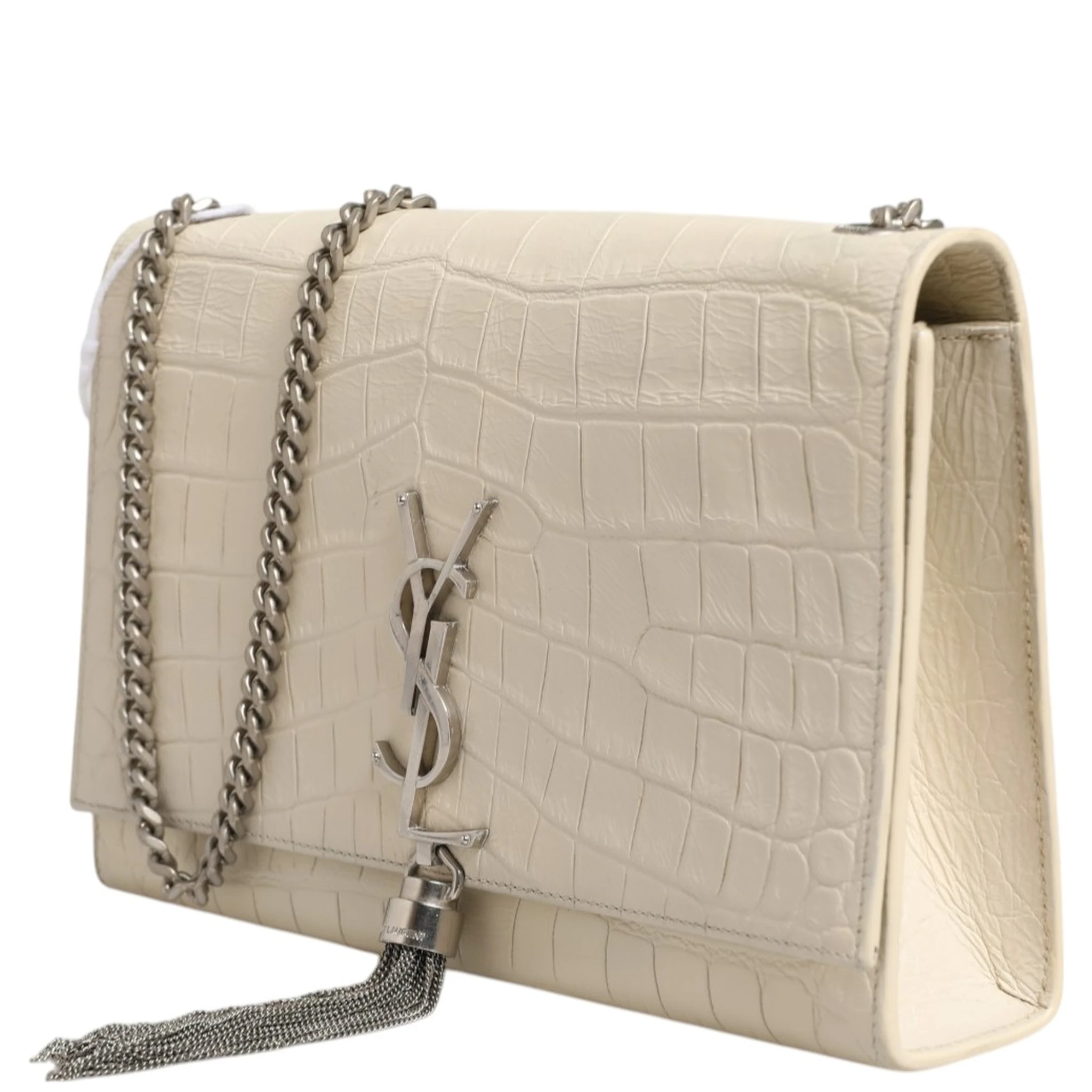 Kate Tassel Small Croc-Embossed Leather
