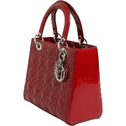 Cherry Red Patent Leather Cannage Quilting Small Lady Dior Bag