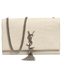 Kate Tassel Small Croc-Embossed Leather