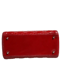 Cherry Red Patent Leather Cannage Quilting Small Lady Dior Bag