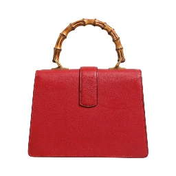 Dionysus Bamboo Medium Top Handle Bag White Blue Red
